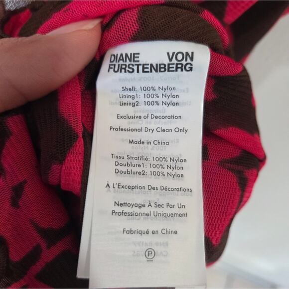 Diane Von Furstenberg Pink Brown Brenda Wrap Dress Medium - Picture 8 of 10